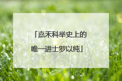 嘉禾科举史上的唯一进士罗以纯