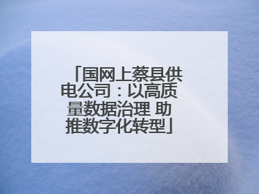 国网上蔡县供电公司：以高质量数据治理 助推数字化转型