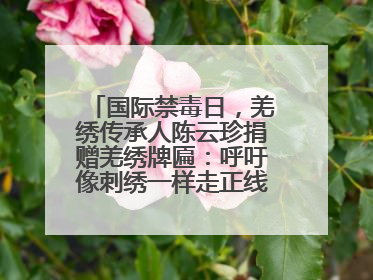 国际禁毒日，羌绣传承人陈云珍捐赠羌绣牌匾：呼吁像刺绣一样走正线、走正针