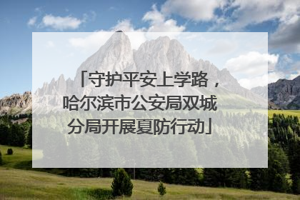 守护平安上学路，哈尔滨市公安局双城分局开展夏防行动