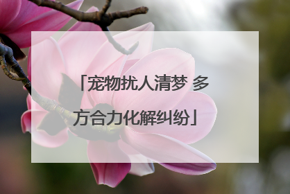 宠物扰人清梦 多方合力化解纠纷