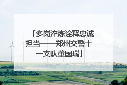 多岗淬炼诠释忠诚担当——郑州交警十一支队董国瑞