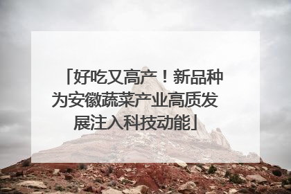 好吃又高产！新品种为安徽蔬菜产业高质发展注入科技动能