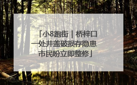 小8跑街｜桥梓口一处井盖破损存隐患 市民盼立即整修