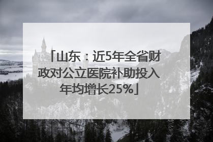 山东：近5年全省财政对公立医院补助投入年均增长25%