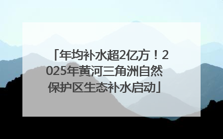 年均补水超2亿方！2025年黄河三角洲自然保护区生态补水启动