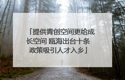 提供青创空间更给成长空间 瓯海出台十条政策吸引人才入乡