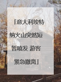 意大利埃特纳火山突然短暂喷发 游客紧急撤离