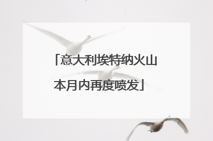 意大利埃特纳火山本月内再度喷发