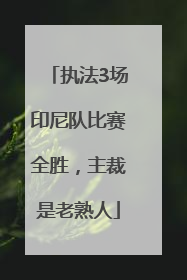 执法3场印尼队比赛全胜，主裁是老熟人