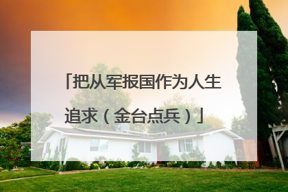 把从军报国作为人生追求（金台点兵）