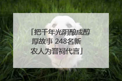 把千年光阴酿成醇厚故事 248名新农人为晋祠代言