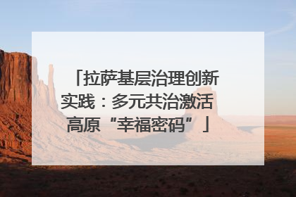 拉萨基层治理创新实践：多元共治激活高原“幸福密码”