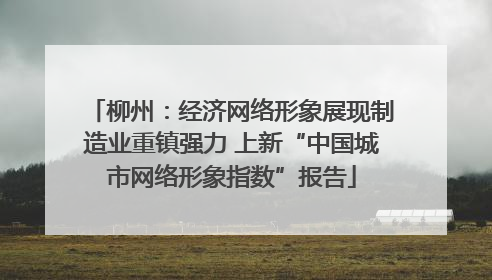 柳州：经济网络形象展现制造业重镇强力 上新“中国城市网络形象指数”报告