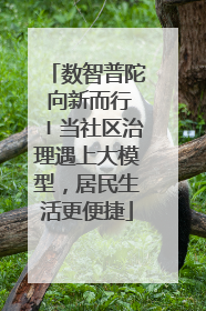 数智普陀 向新而行〡当社区治理遇上大模型，居民生活更便捷