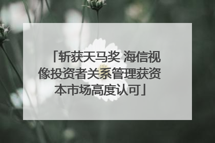 斩获天马奖 海信视像投资者关系管理获资本市场高度认可
