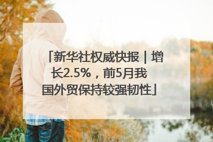 新华社权威快报｜增长2.5%，前5月我国外贸保持较强韧性