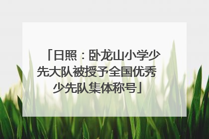 日照：卧龙山小学少先大队被授予全国优秀少先队集体称号