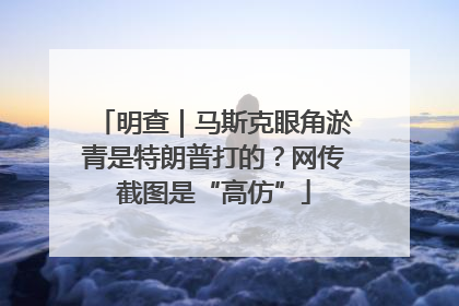 明查｜马斯克眼角淤青是特朗普打的？网传截图是“高仿”