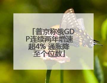 普京称俄GDP连续两年增速超4% 通胀降至个位数