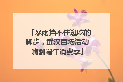 暴雨挡不住逛吃的脚步，武汉百场活动嗨翻端午消费季