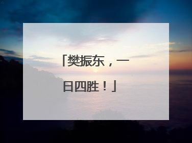 樊振东，一日四胜！