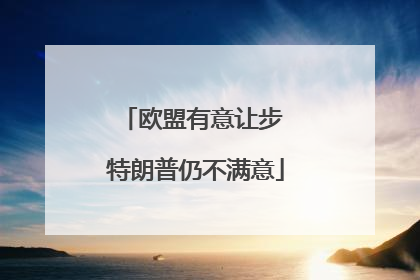 欧盟有意让步 特朗普仍不满意