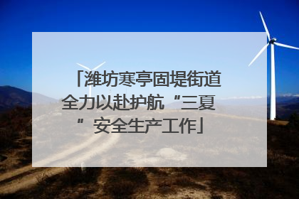 潍坊寒亭固堤街道全力以赴护航“三夏”安全生产工作