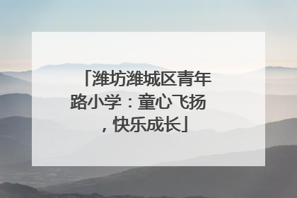 潍坊潍城区青年路小学：童心飞扬，快乐成长