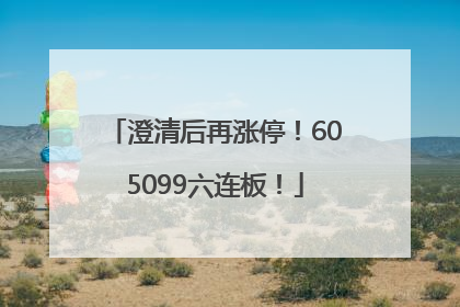 澄清后再涨停！605099六连板！