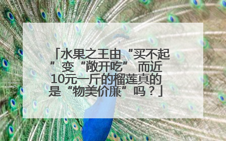 水果之王由“买不起”变“敞开吃” 而近10元一斤的榴莲真的是“物美价廉”吗？