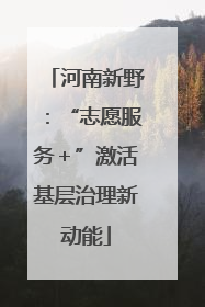 河南新野：“志愿服务＋”激活基层治理新动能