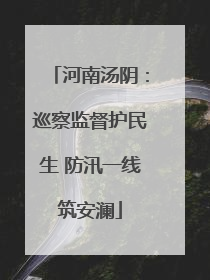 河南汤阴：巡察监督护民生 防汛一线筑安澜