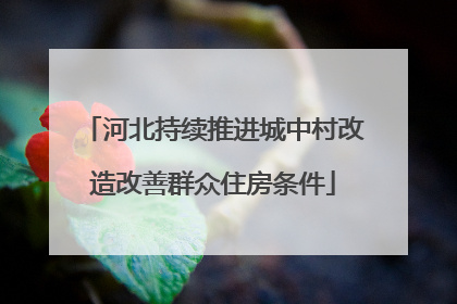 河北持续推进城中村改造改善群众住房条件