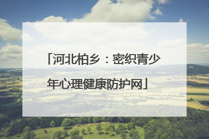 河北柏乡：密织青少年心理健康防护网