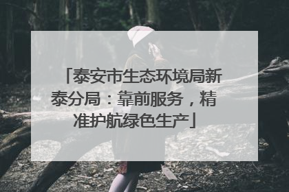 泰安市生态环境局新泰分局：靠前服务，精准护航绿色生产