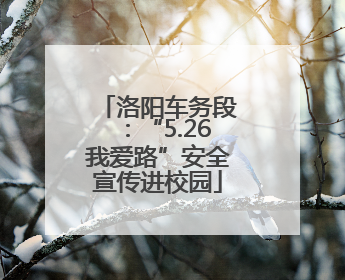 洛阳车务段:“5.26我爱路”安全宣传进校园