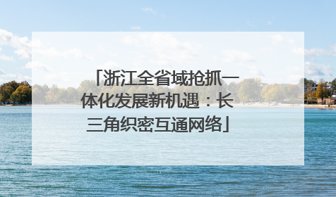 浙江全省域抢抓一体化发展新机遇：长三角织密互通网络