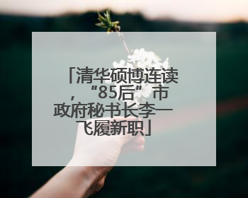 清华硕博连读，“85后”市政府秘书长李一飞履新职
