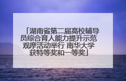 湖南省第二届高校辅导员综合育人能力提升示范观摩活动举行 南华大学获特等奖和一等奖