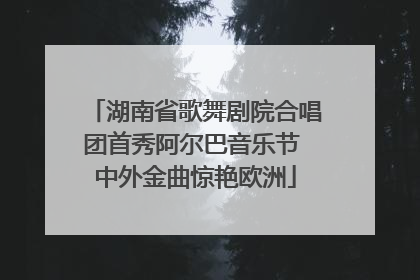 湖南省歌舞剧院合唱团首秀阿尔巴音乐节 中外金曲惊艳欧洲