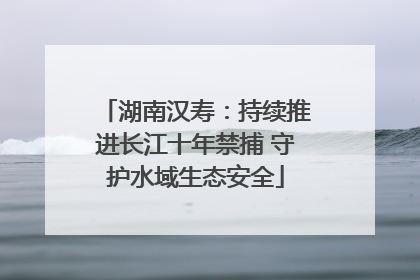 湖南汉寿：持续推进长江十年禁捕 守护水域生态安全