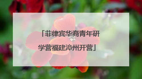 菲律宾华裔青年研学营福建漳州开营