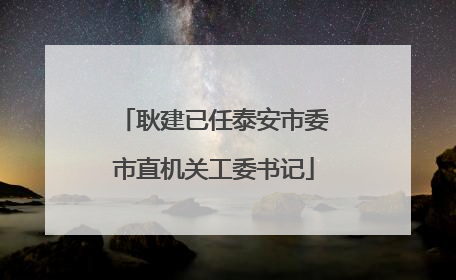 耿建已任泰安市委市直机关工委书记