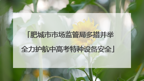 肥城市市场监管局多措并举 全力护航中高考特种设备安全