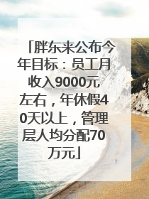 胖东来公布今年目标：员工月收入9000元左右，年休假40天以上，管理层人均分配70万元