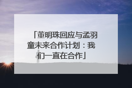 董明珠回应与孟羽童未来合作计划：我们一直在合作