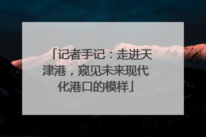 记者手记：走进天津港，窥见未来现代化港口的模样