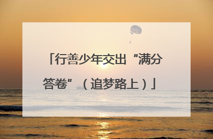 行善少年交出“满分答卷”（追梦路上）