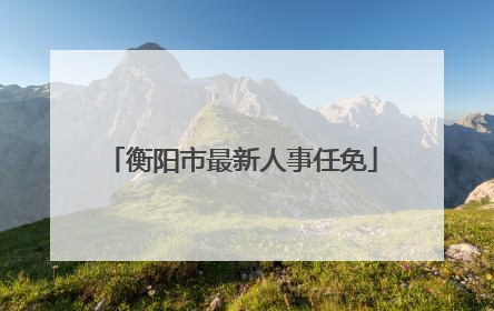 衡阳市最新人事任免